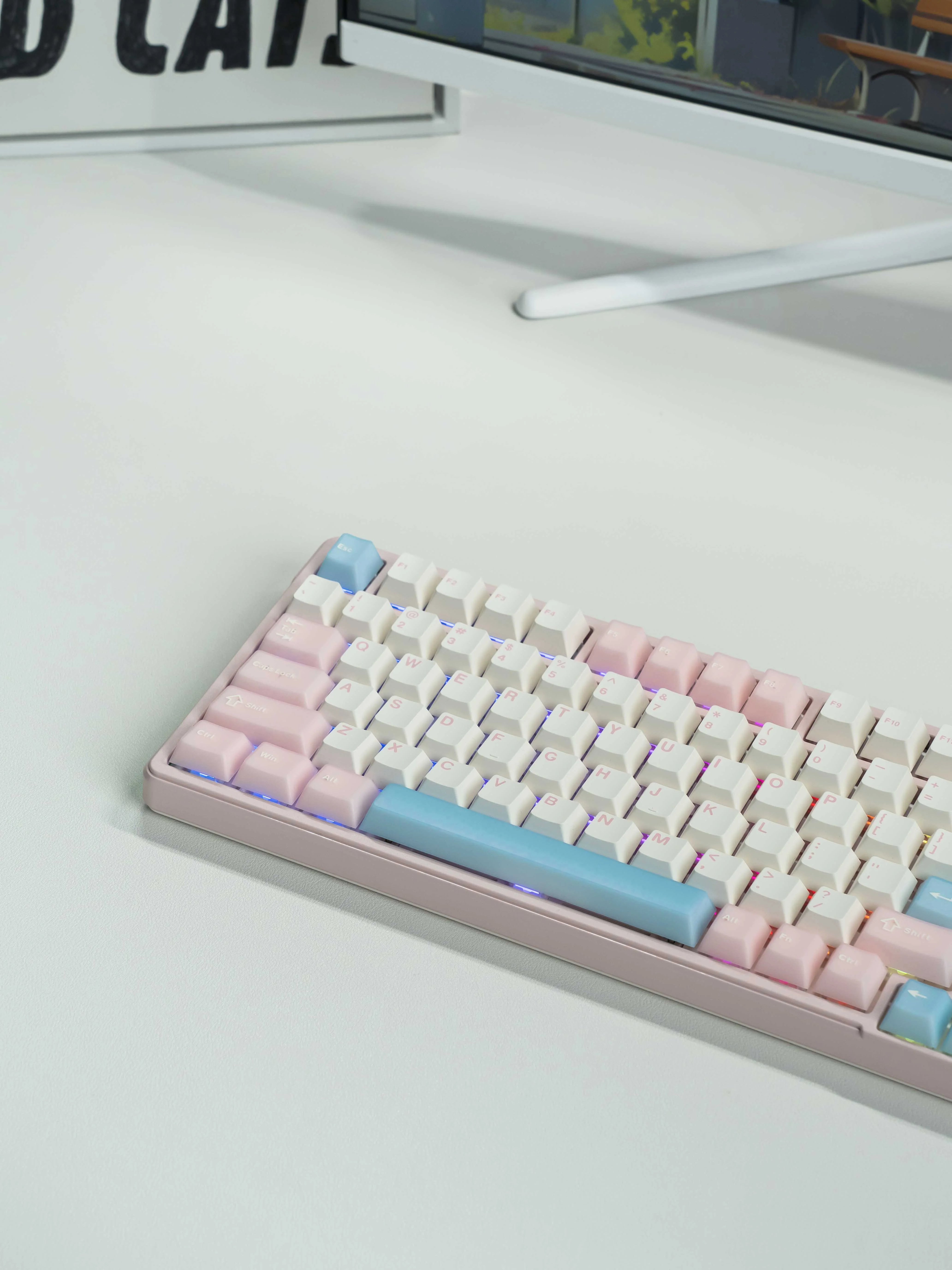 K99PRO Pink Blue Keyboard - Image 3