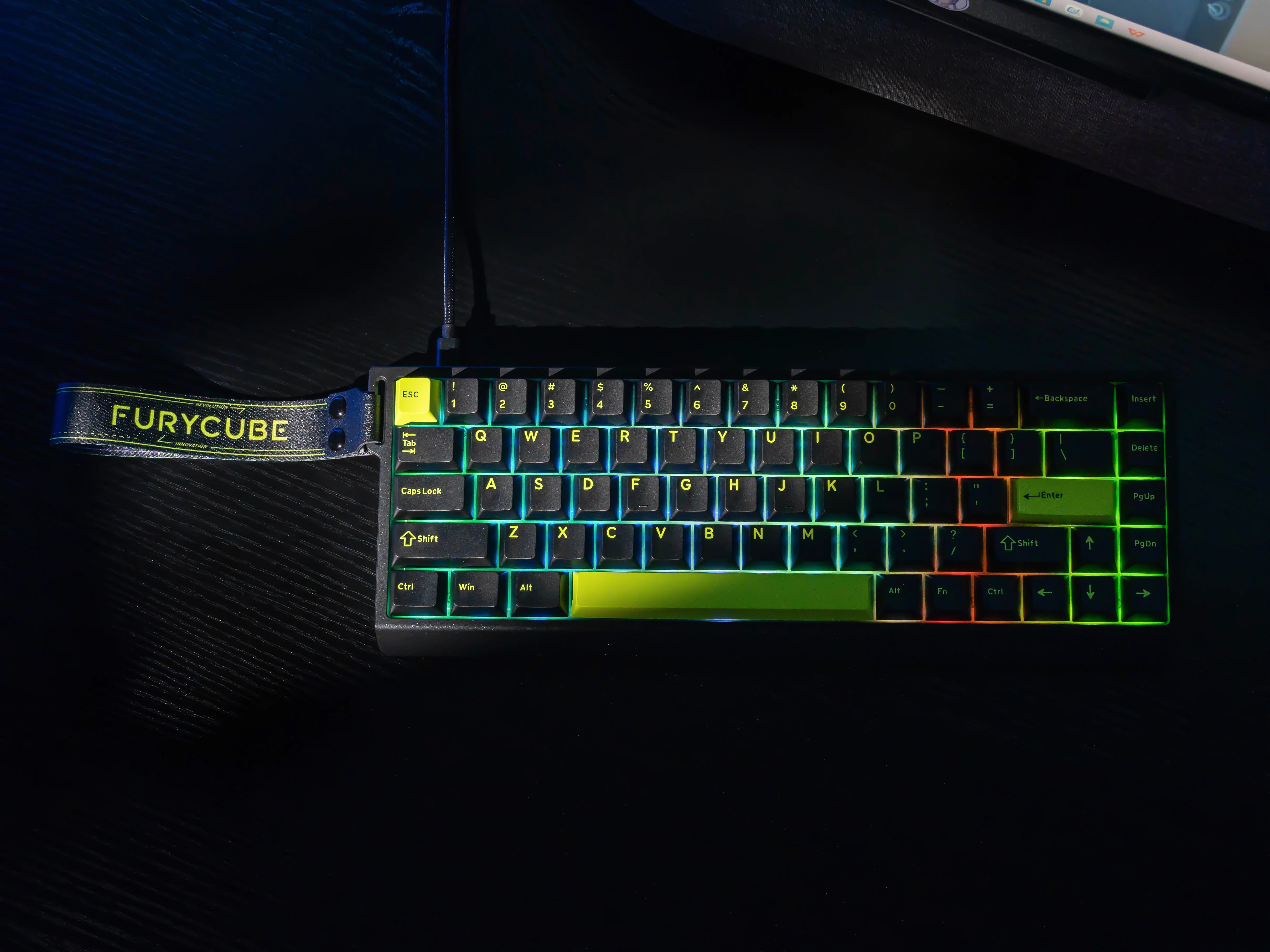 M68HE Black Green Keyboard - Image 4