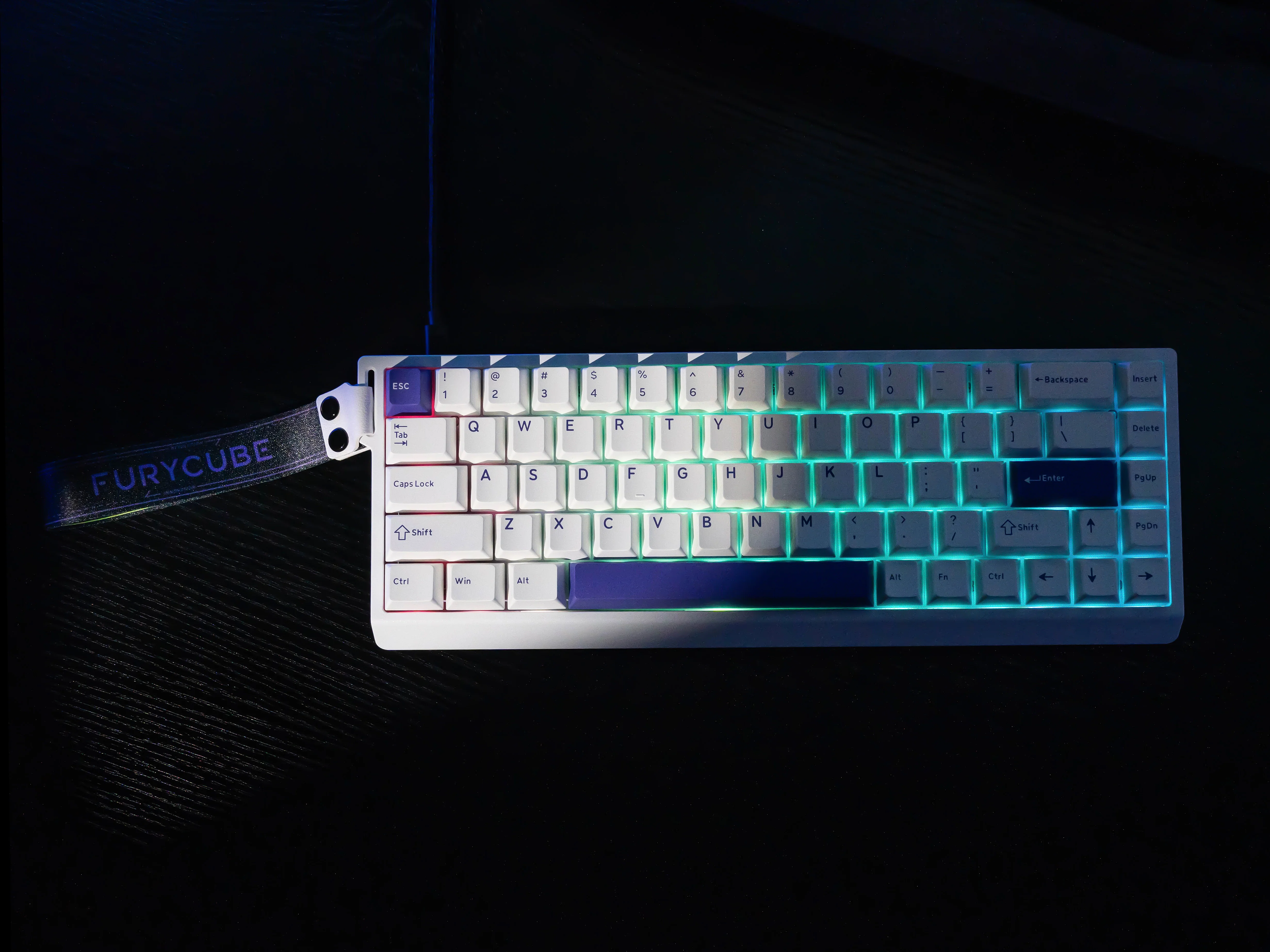 M68HE White Purple Keyboard - Image 2