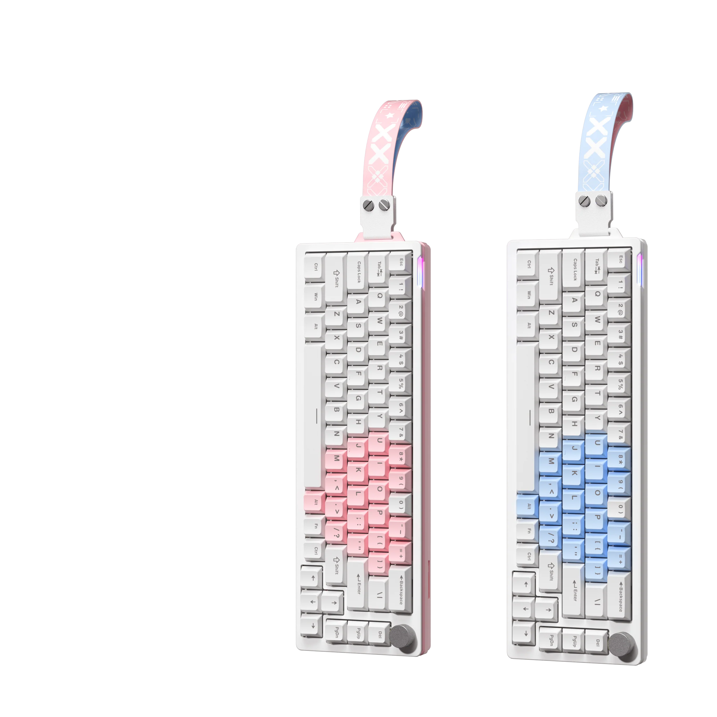 V68 White Blue Keyboard