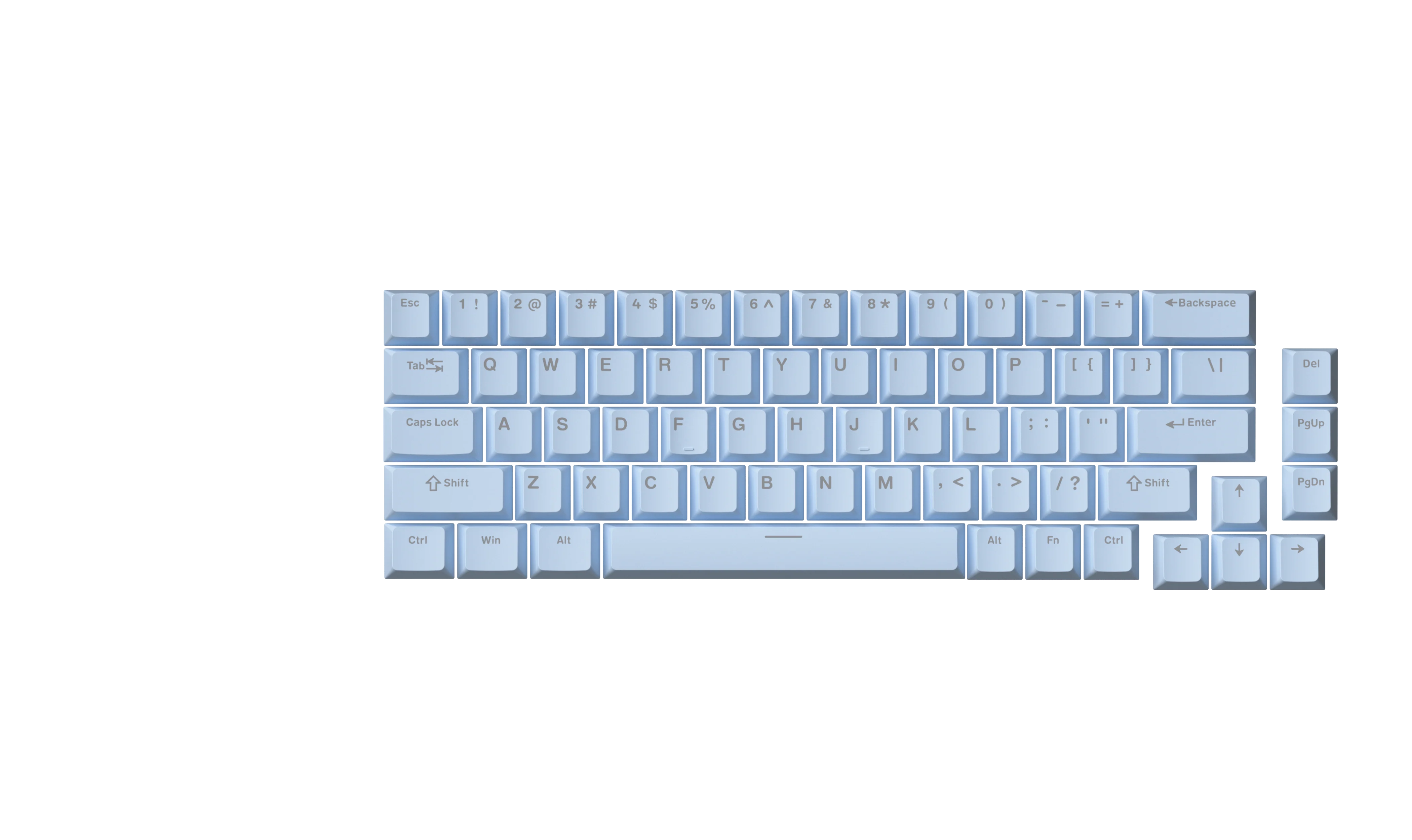 V68 White Blue Keyboard - Image 5